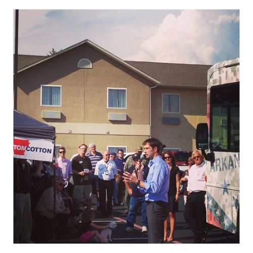 Tom Cotton campaigning