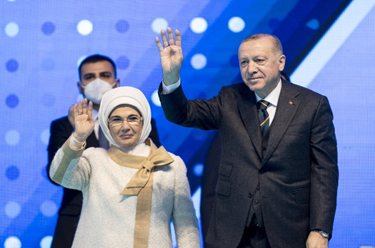 Erdogan with wife
